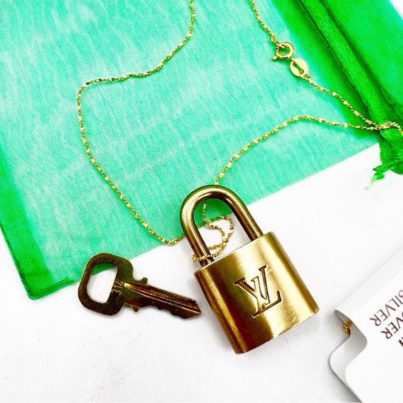 Louis Vuitton Lock & Key #314 Pi Day w/After Market 18K Gold over Silver Chain - Picture 16 of 17